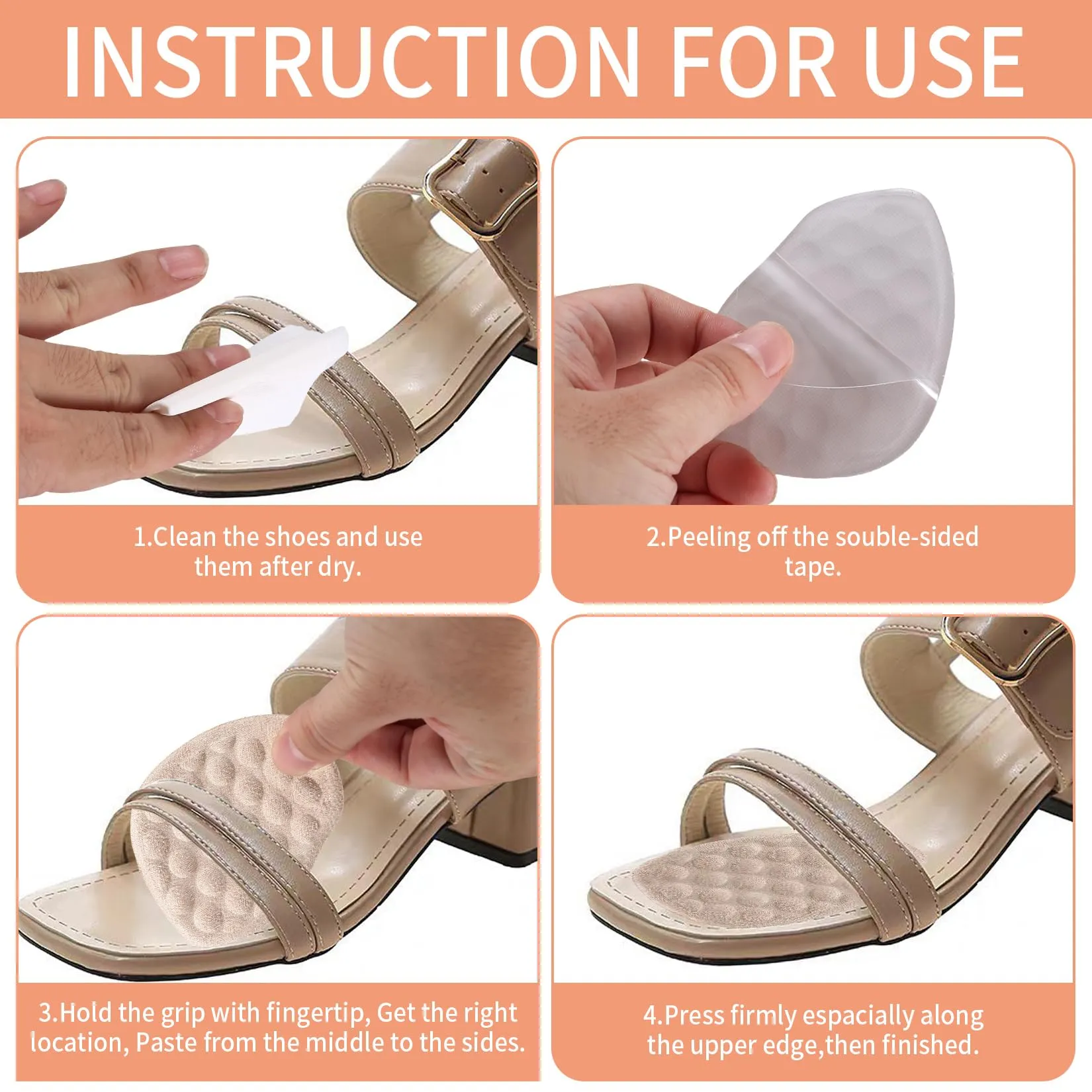 3 pairs of ball of foot pads forefoot pads for women, foot pads, gel shoe insoles, forefoot gel pads forefoot, reusable ball of the foot pad insoles for high heels shoe pads heel protection