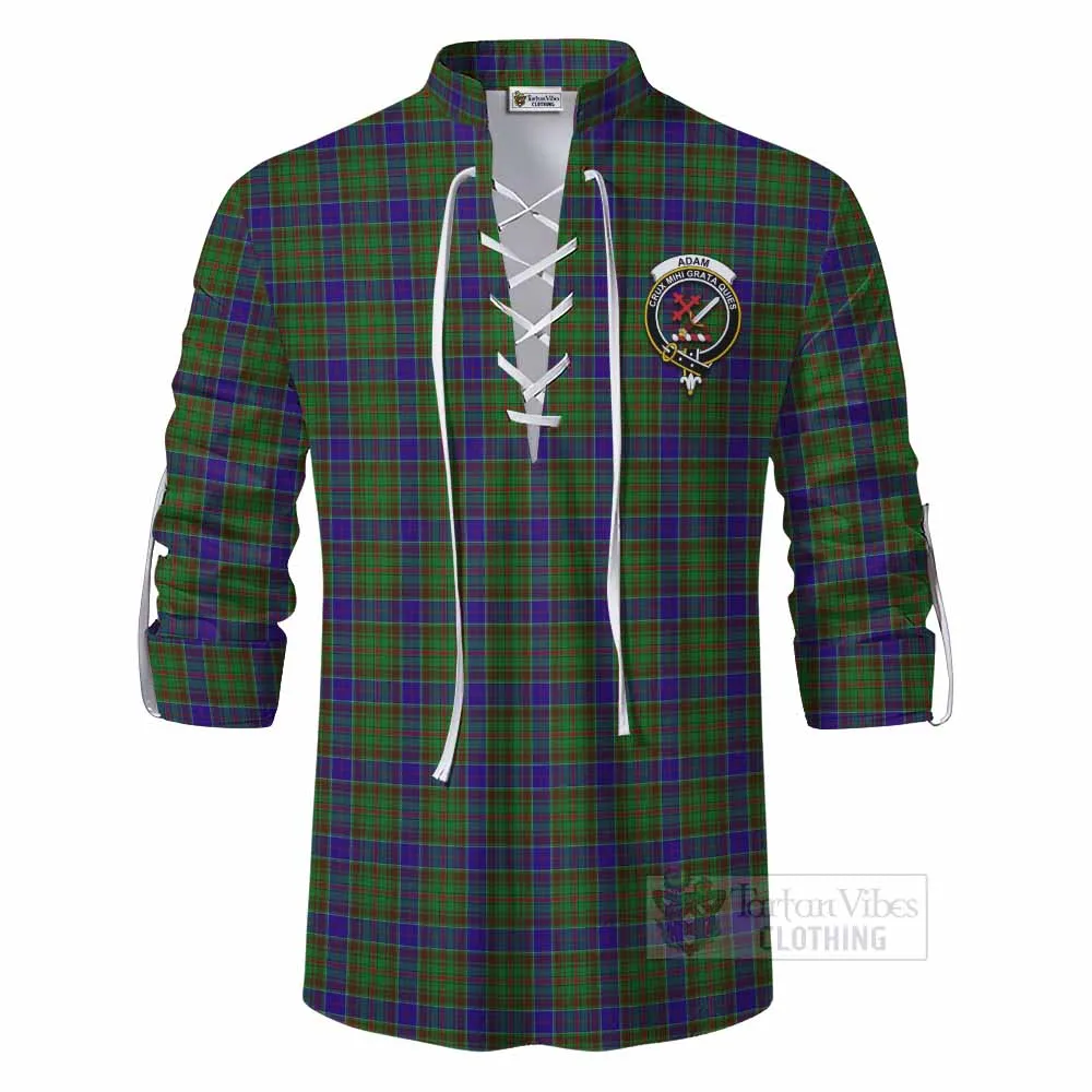 Adam Tartan Ghillie Kilt Shirt with Family Crest DNA In Me Style