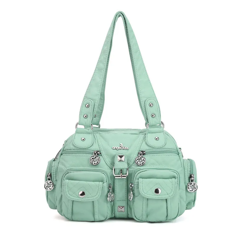 Amozae-Back To School Gifts Solid Color Cargo Messenger Bag