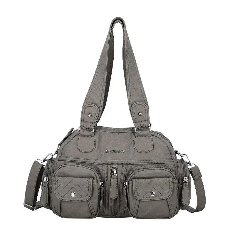 Amozae-Back To School Gifts Solid Color Cargo Messenger Bag