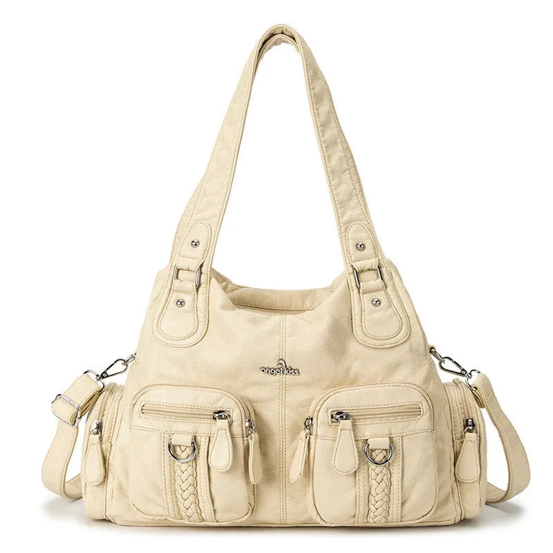 Amozae-Back To School Gifts Solid Color Cargo Messenger Bag