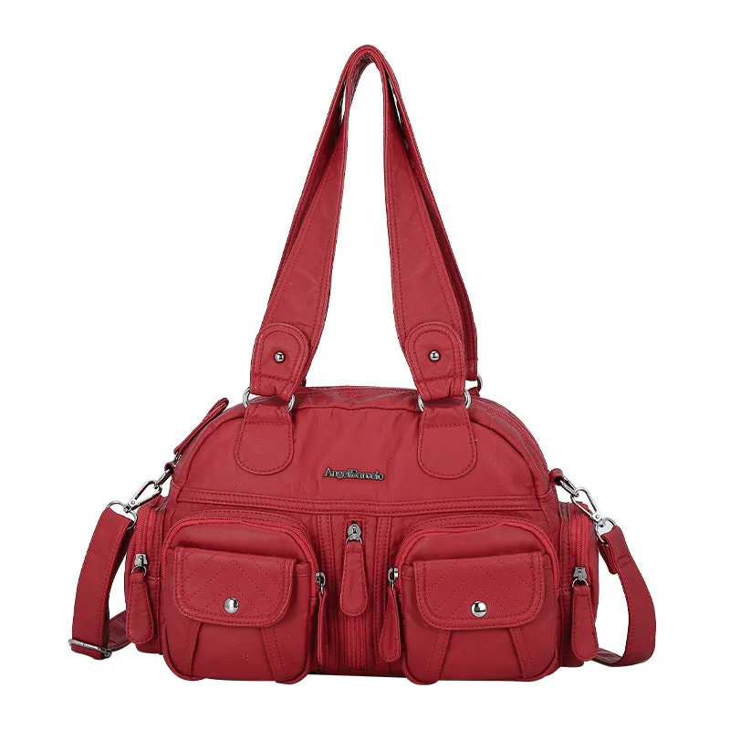 Amozae-Back To School Gifts Solid Color Cargo Messenger Bag