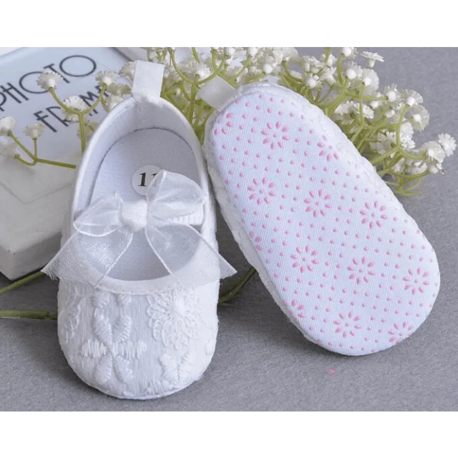 Baptism baby lace shoes