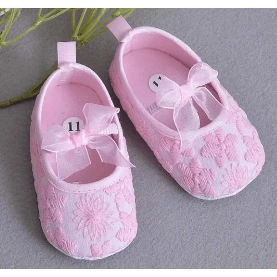 Baptism baby lace shoes