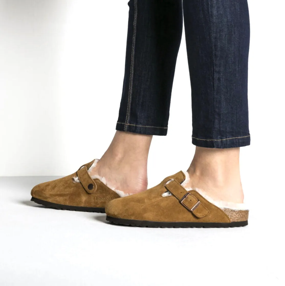 Birkenstock Boston Shearling Mink Suede Lamb Skin Made In Germany