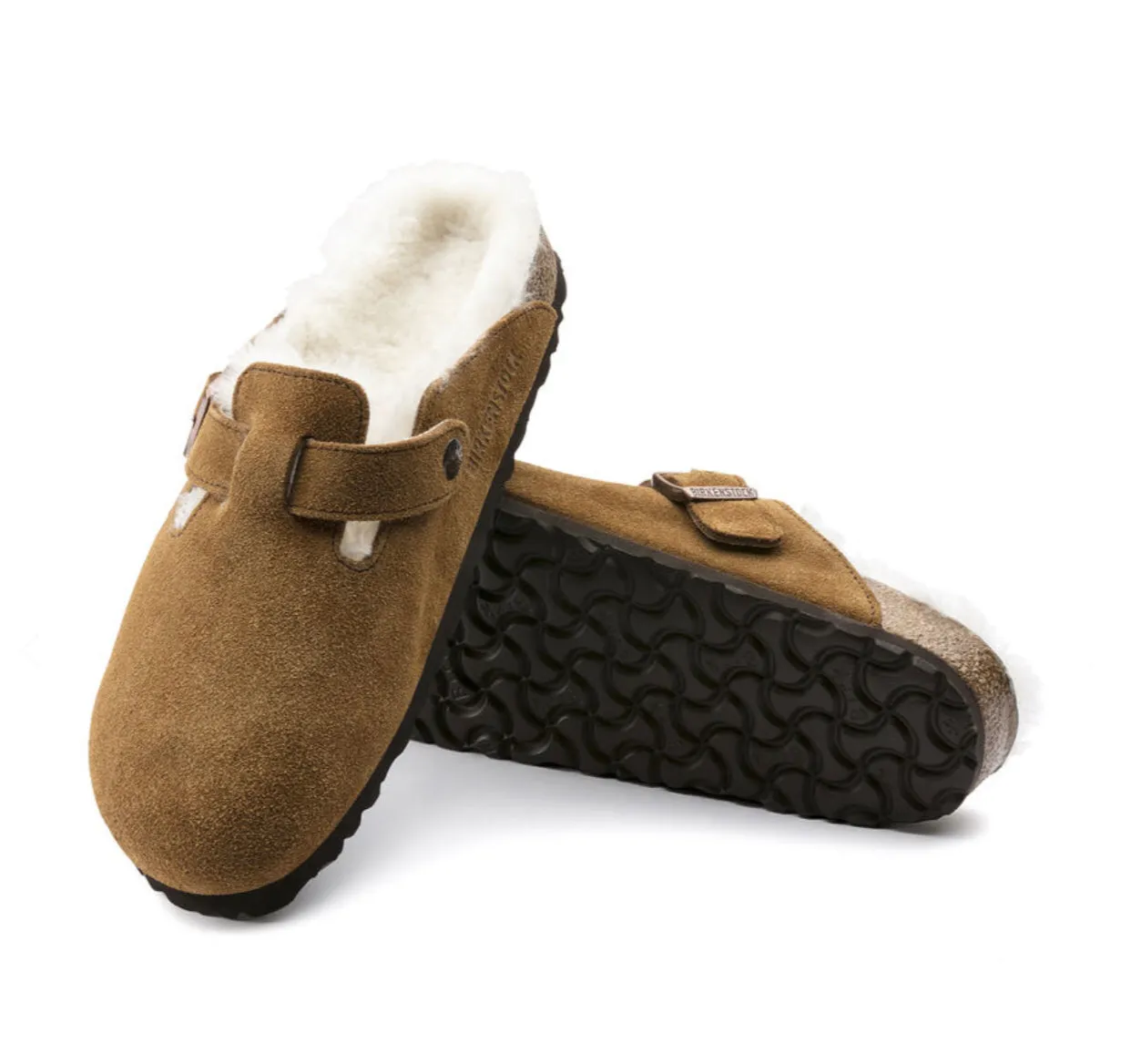 Birkenstock Boston Shearling Mink Suede Lamb Skin Made In Germany