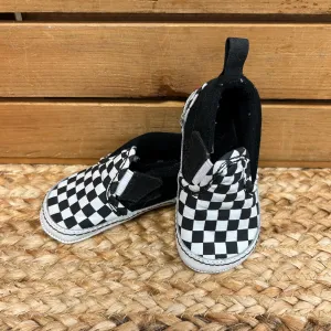 Black & White Checkered Crib Shoes