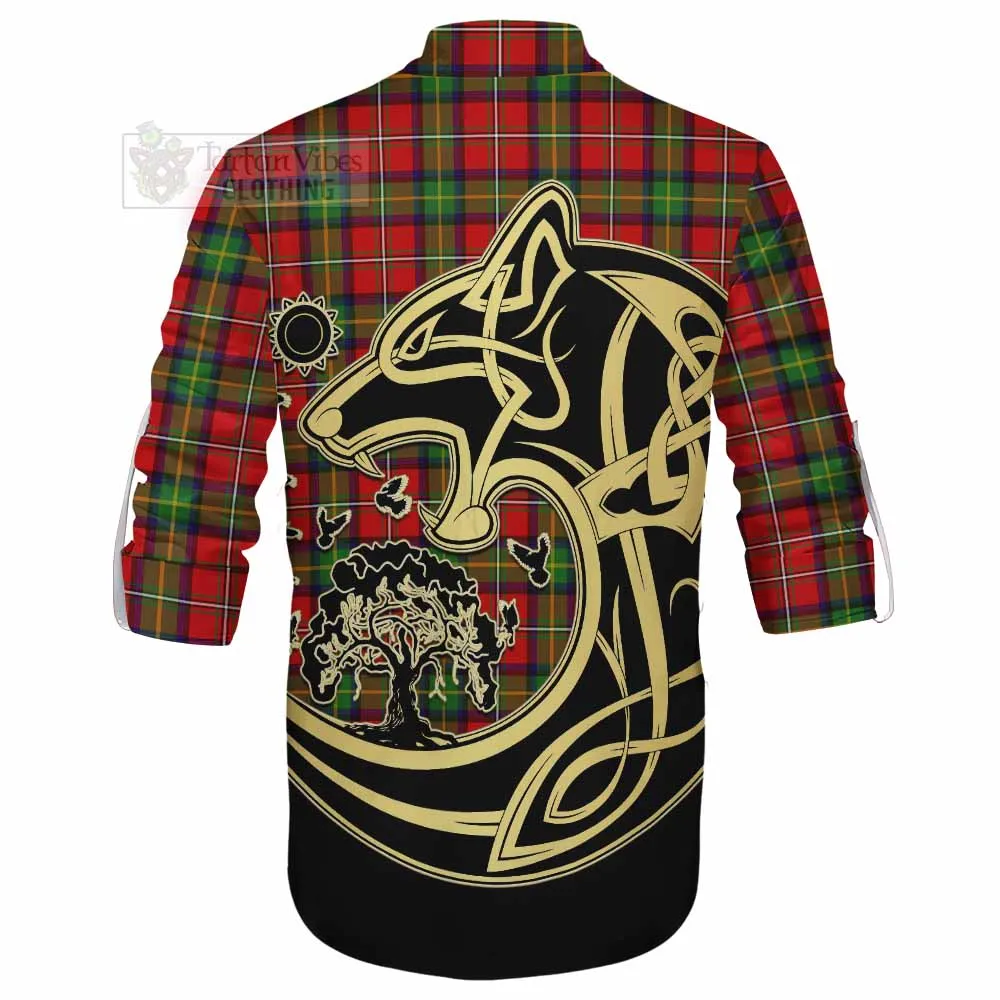 Boyd Tartan Ghillie Kilt Shirt with Family Crest Celtic Wolf Style