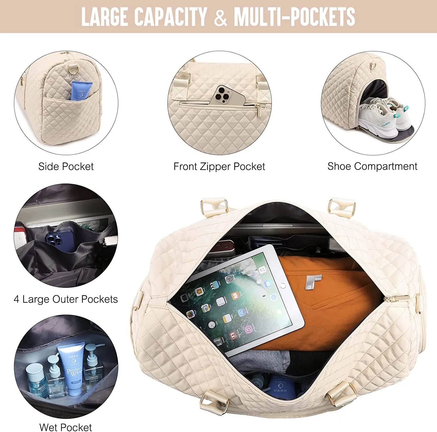 Canvas Overnight Bag with Shoe Compartment and Toiletry Bag / Custom Shop