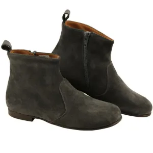 Charcoal Flat Sole Girls Ankle Boots by PePe Shoes