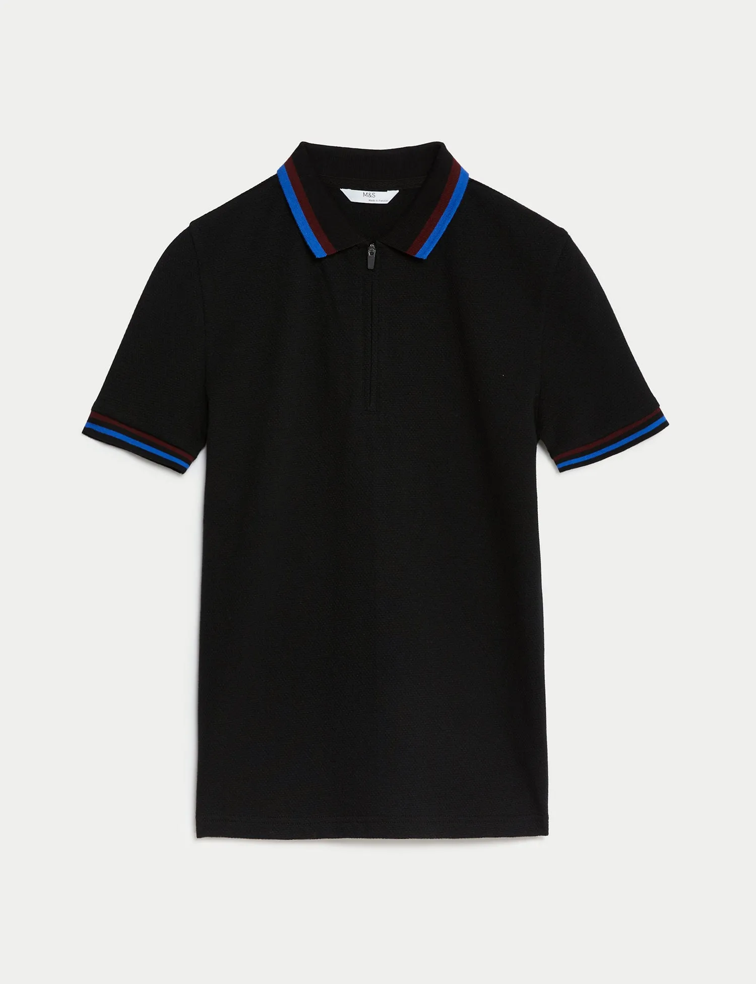 Cotton Rich Half Zip Polo Shirt