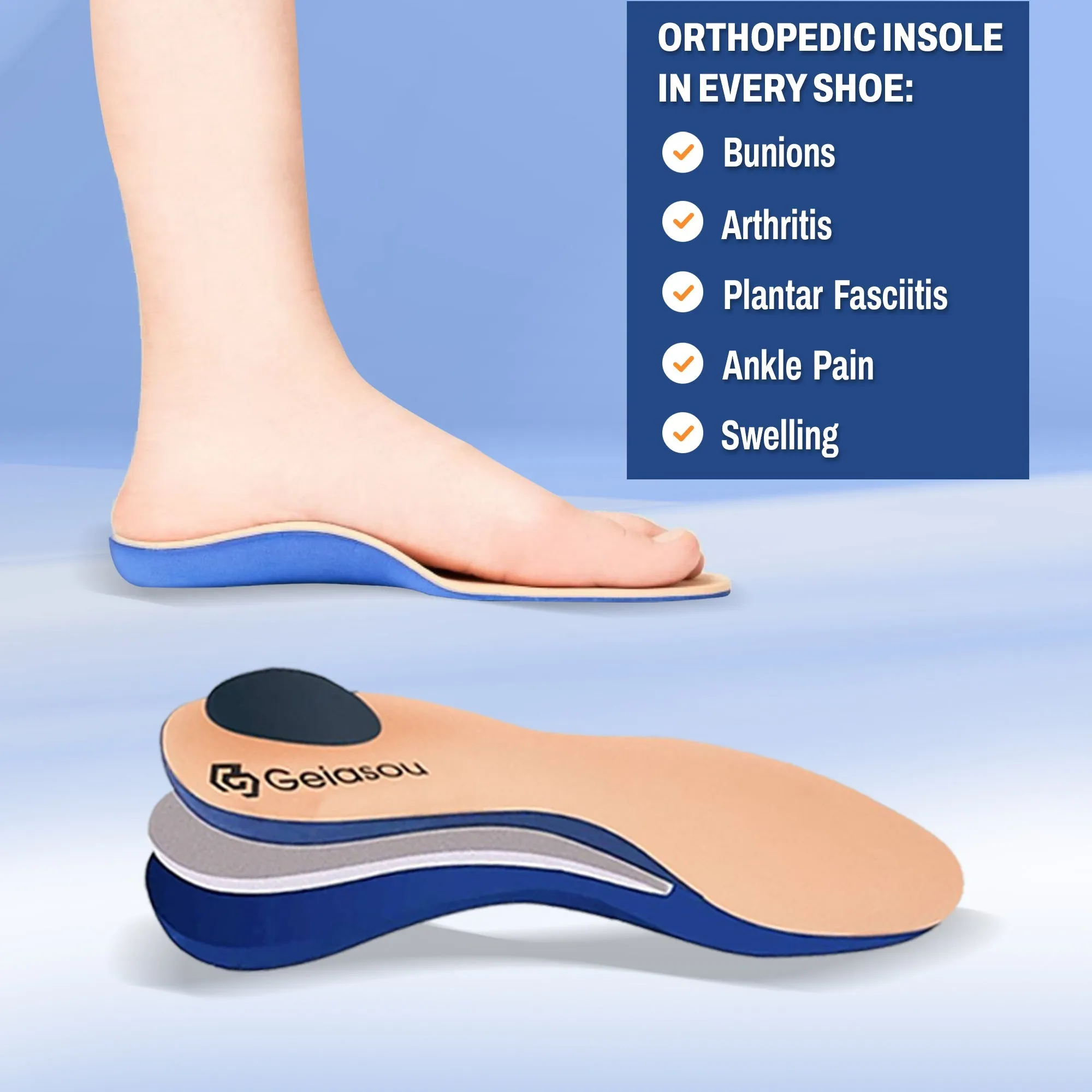 Cuzcare Orthopedic Breathable Shoes For Men Arch Support Anti-Smash Anti-Puncture