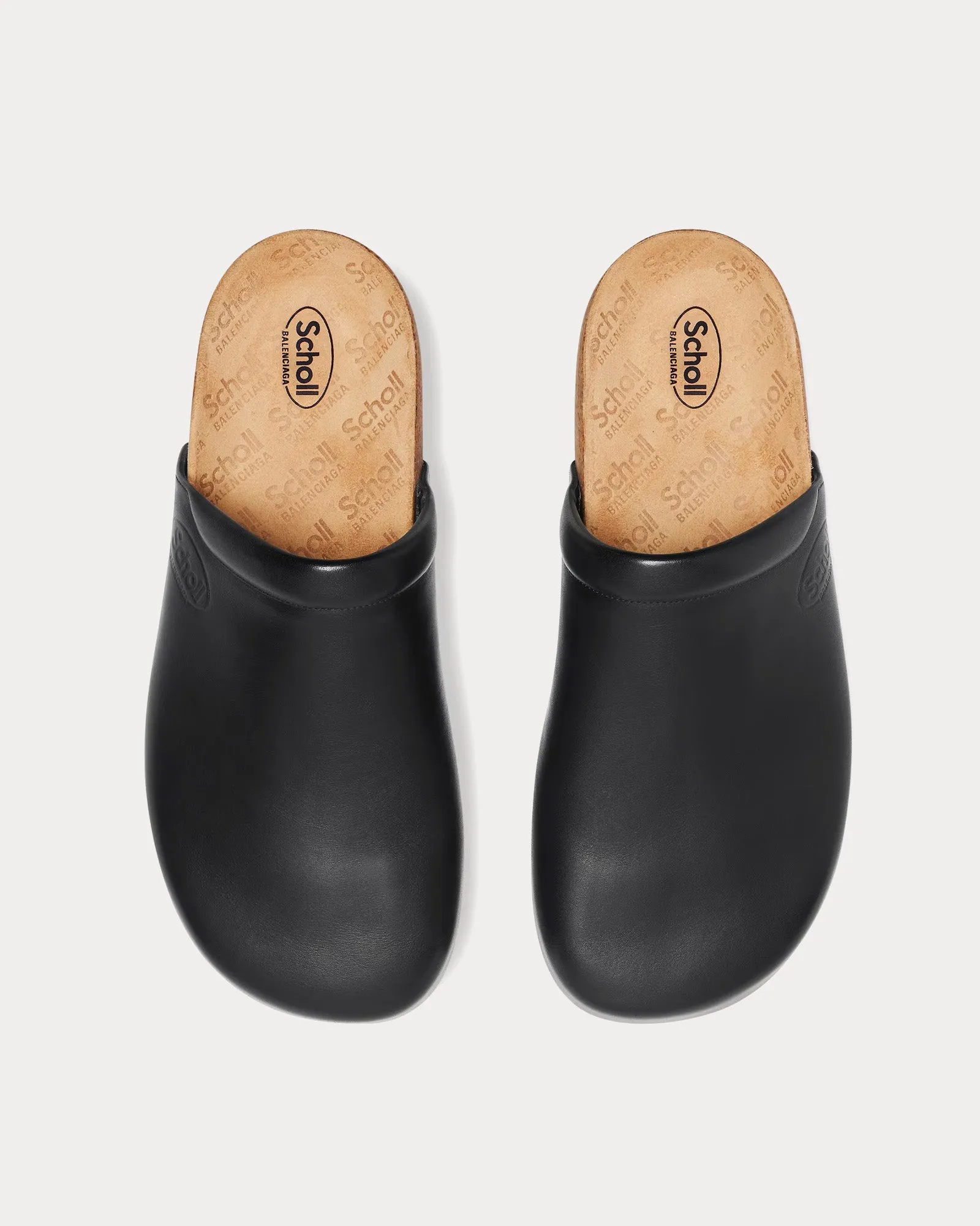 Flat Leather Black Mules