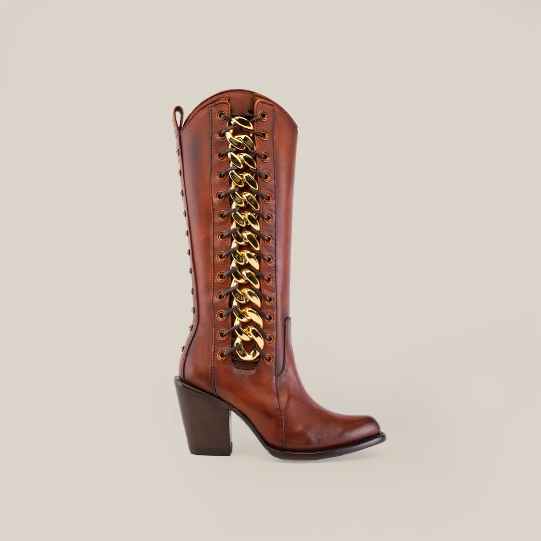 Francia Rings Tall Shaft Tan - J Toe