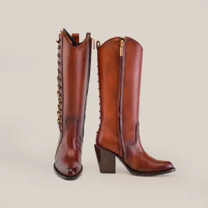 Francia Rings Tall Shaft Tan - J Toe
