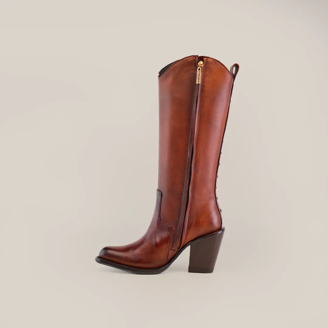 Francia Rings Tall Shaft Tan - J Toe