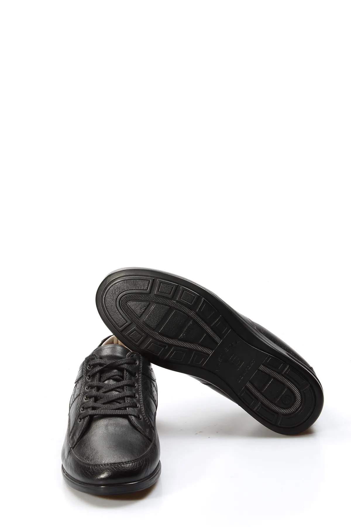 FST Genuine Leather Orthopedic Men's Casual Shoes 662MA03 Black - Cihuatlán