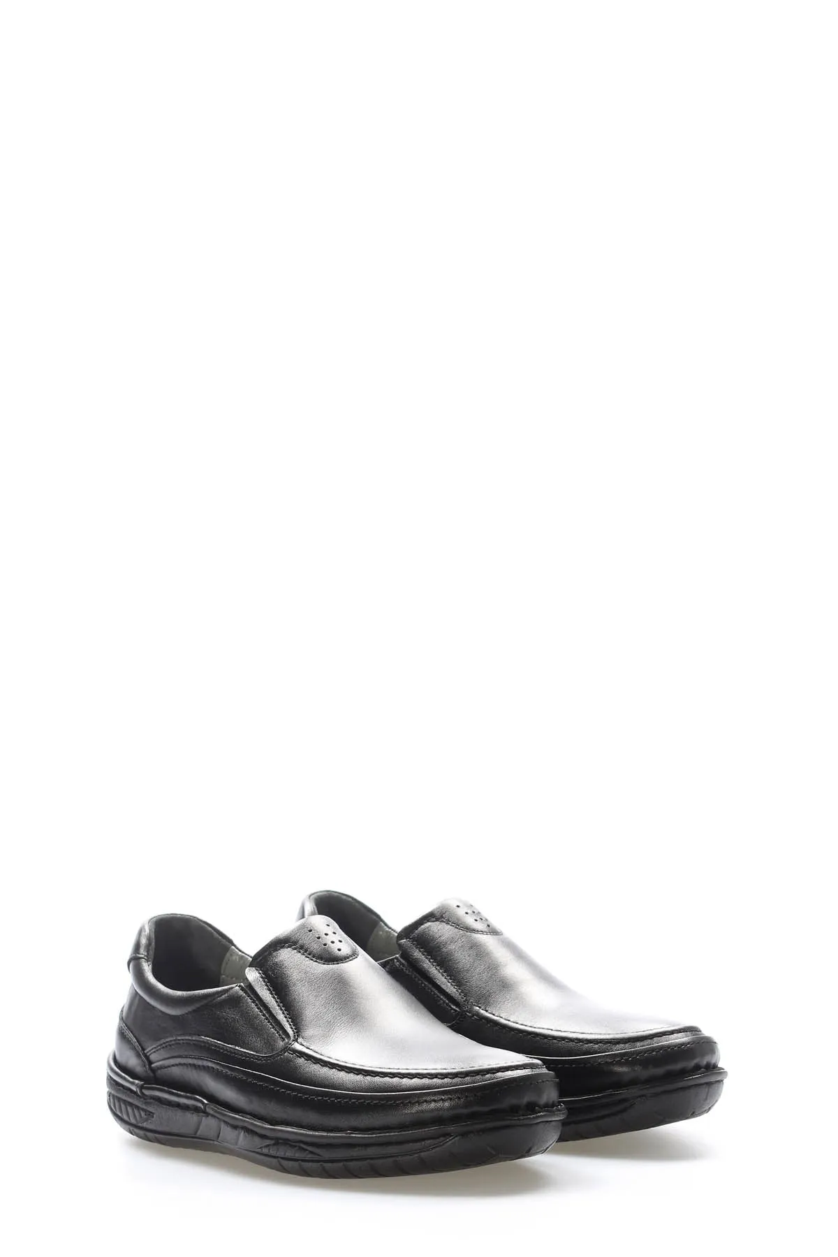 FST Genuine Leather Orthopedic Men's Casual Shoes 662MA03POL Black - Nettetal
