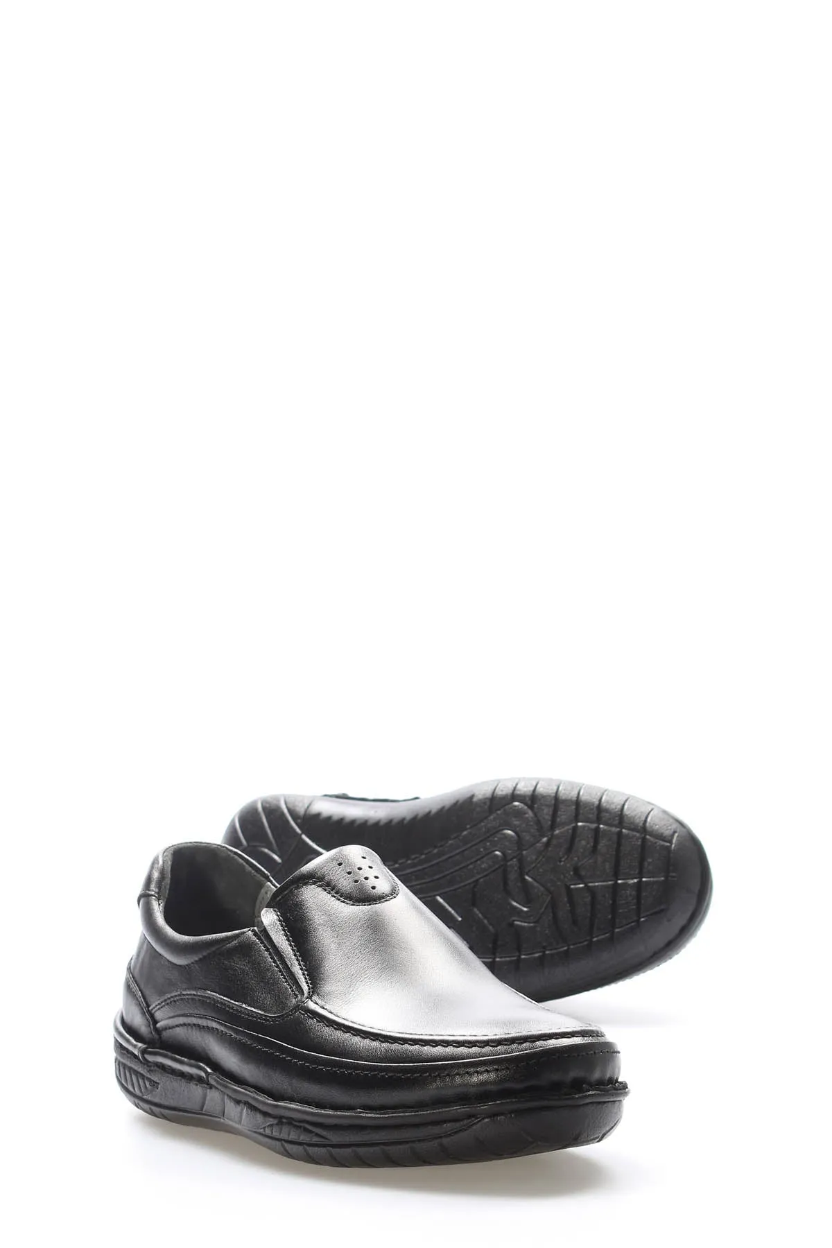 FST Genuine Leather Orthopedic Men's Casual Shoes 662MA03POL Black - Nettetal