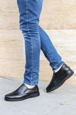 FST Genuine Leather Orthopedic Men's Casual Shoes 815MA1301 Black - New Rochelle
