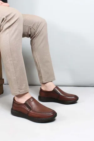 FST Genuine Leather Orthopedic Men's Casual Shoes 951MA204 Brown - Eau Claire