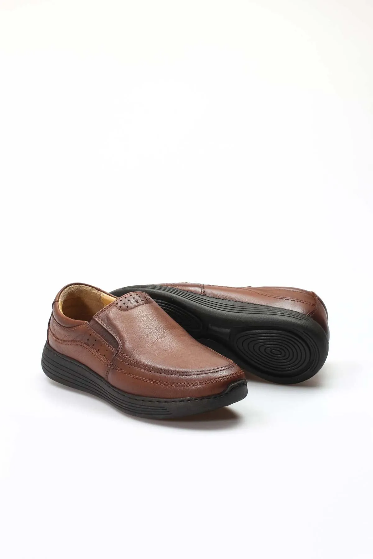 FST Genuine Leather Orthopedic Men's Casual Shoes 951MA204 Brown - Eau Claire