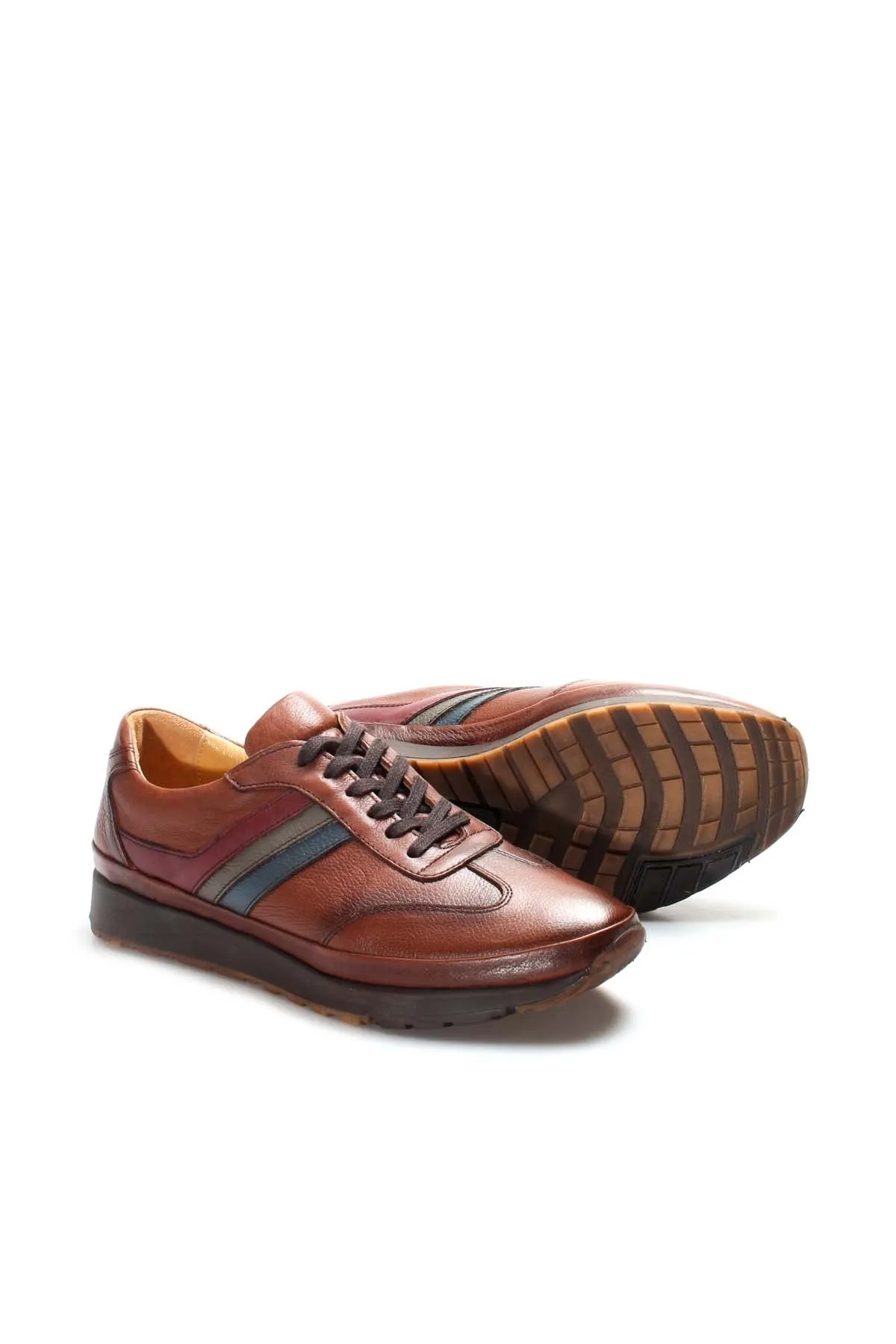 FST Genuine Leather Orthopedic Men's Sports Shoes 662MA1001 Brown - Gillingham