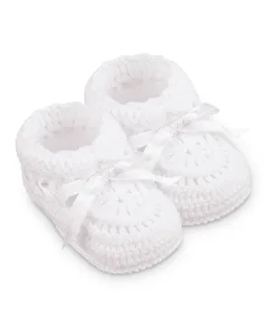 Hand Crocheted Socks with Ribbon