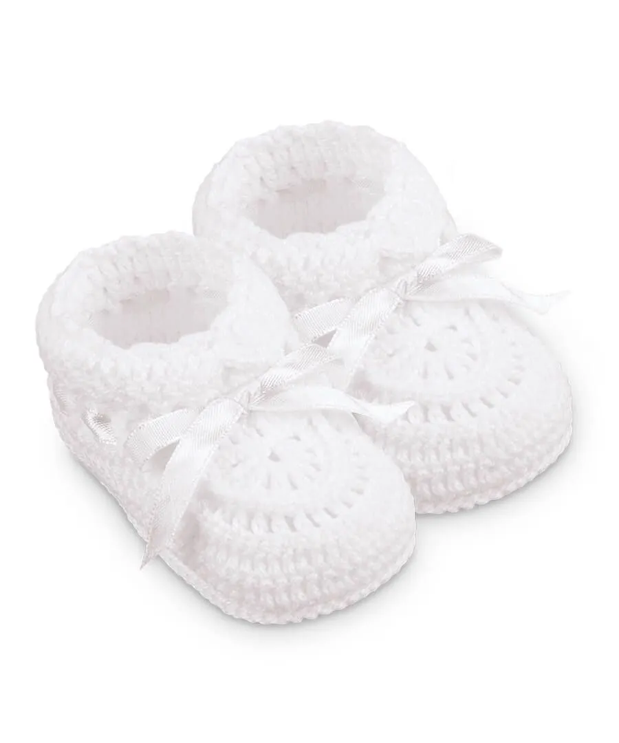 Hand Crocheted Socks with Ribbon