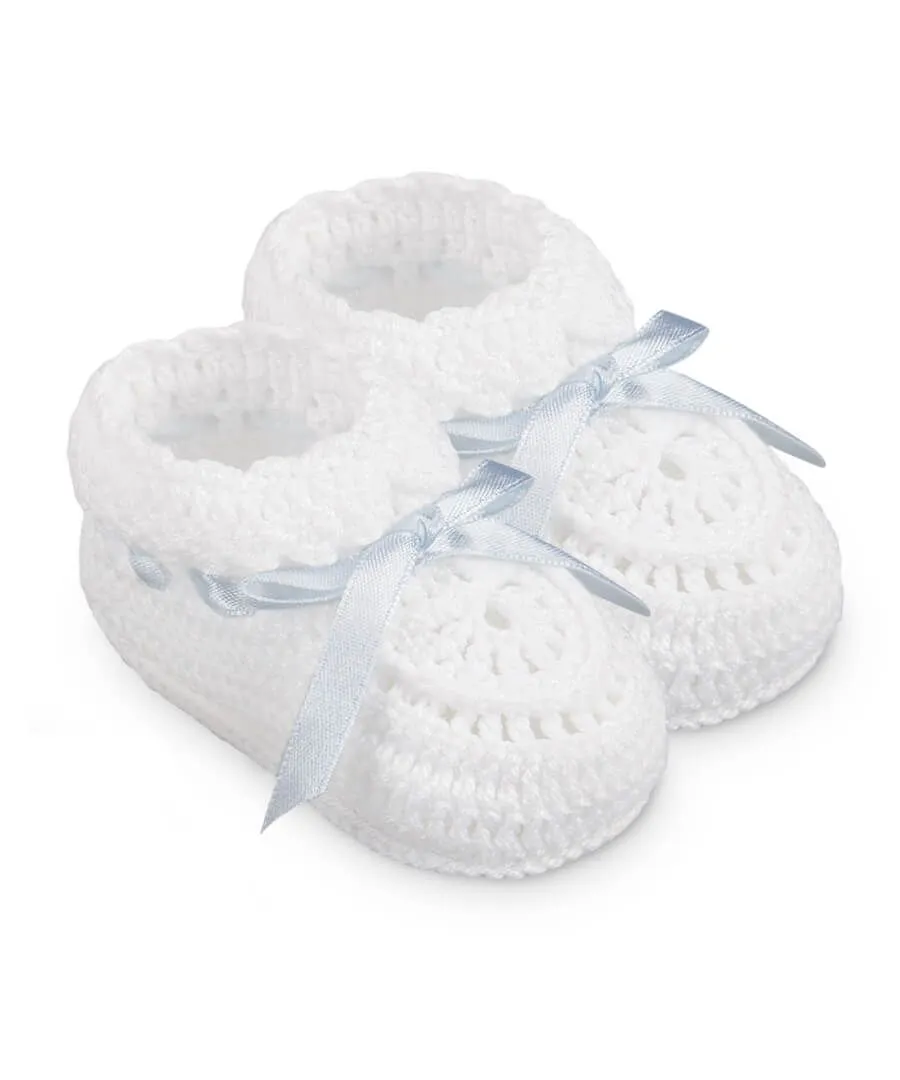 Hand Crocheted Socks with Ribbon