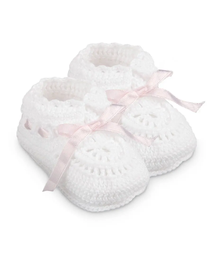 Hand Crocheted Socks with Ribbon
