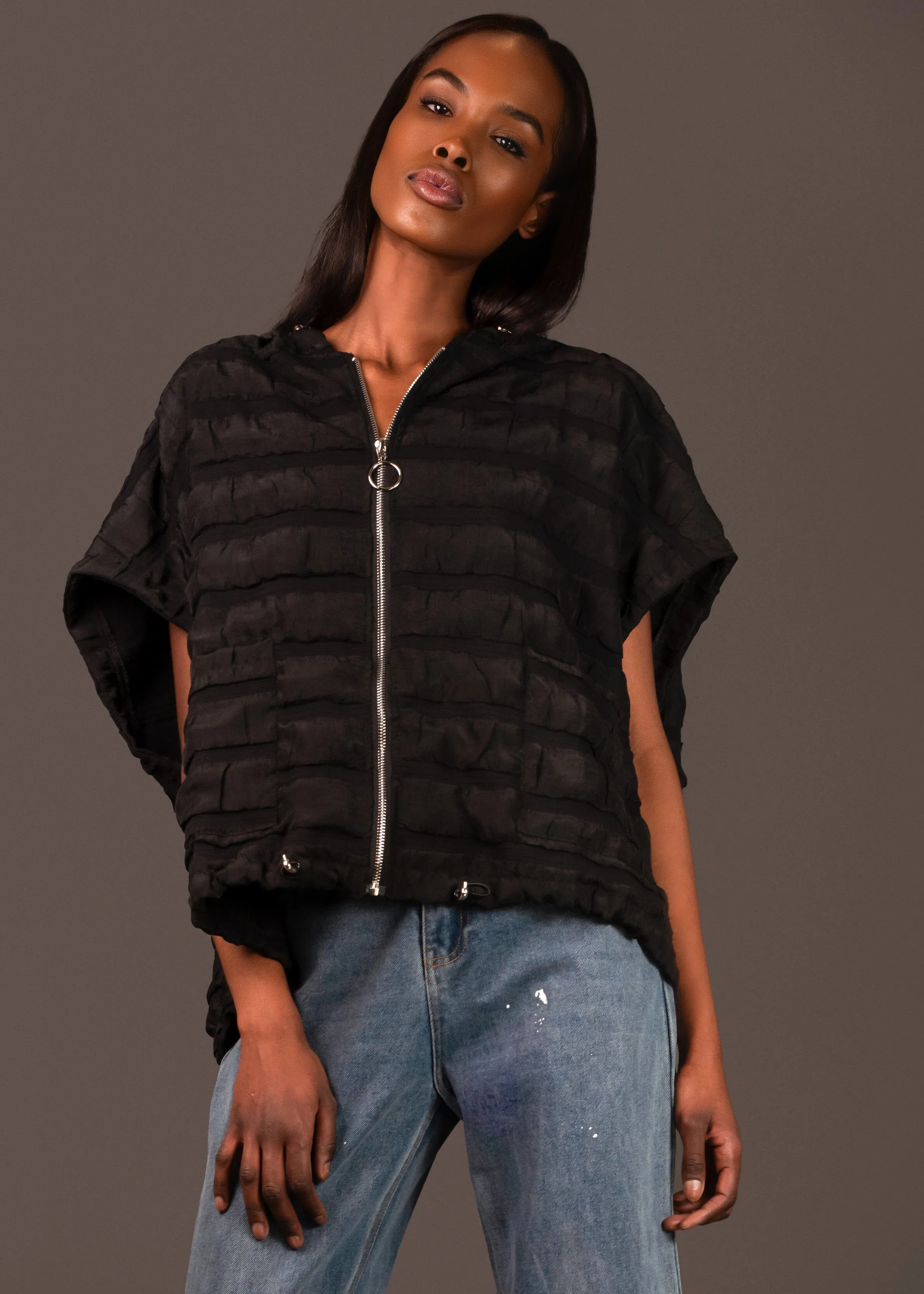 Hooded Drawstring Athleisure Vest