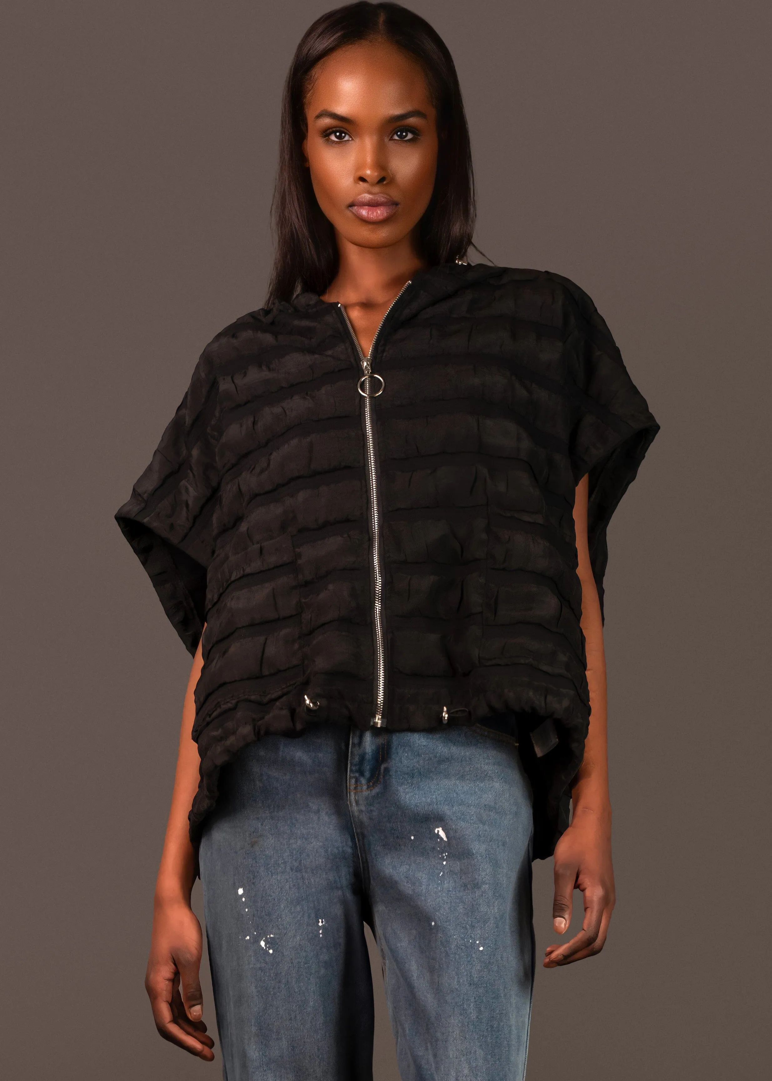 Hooded Drawstring Athleisure Vest