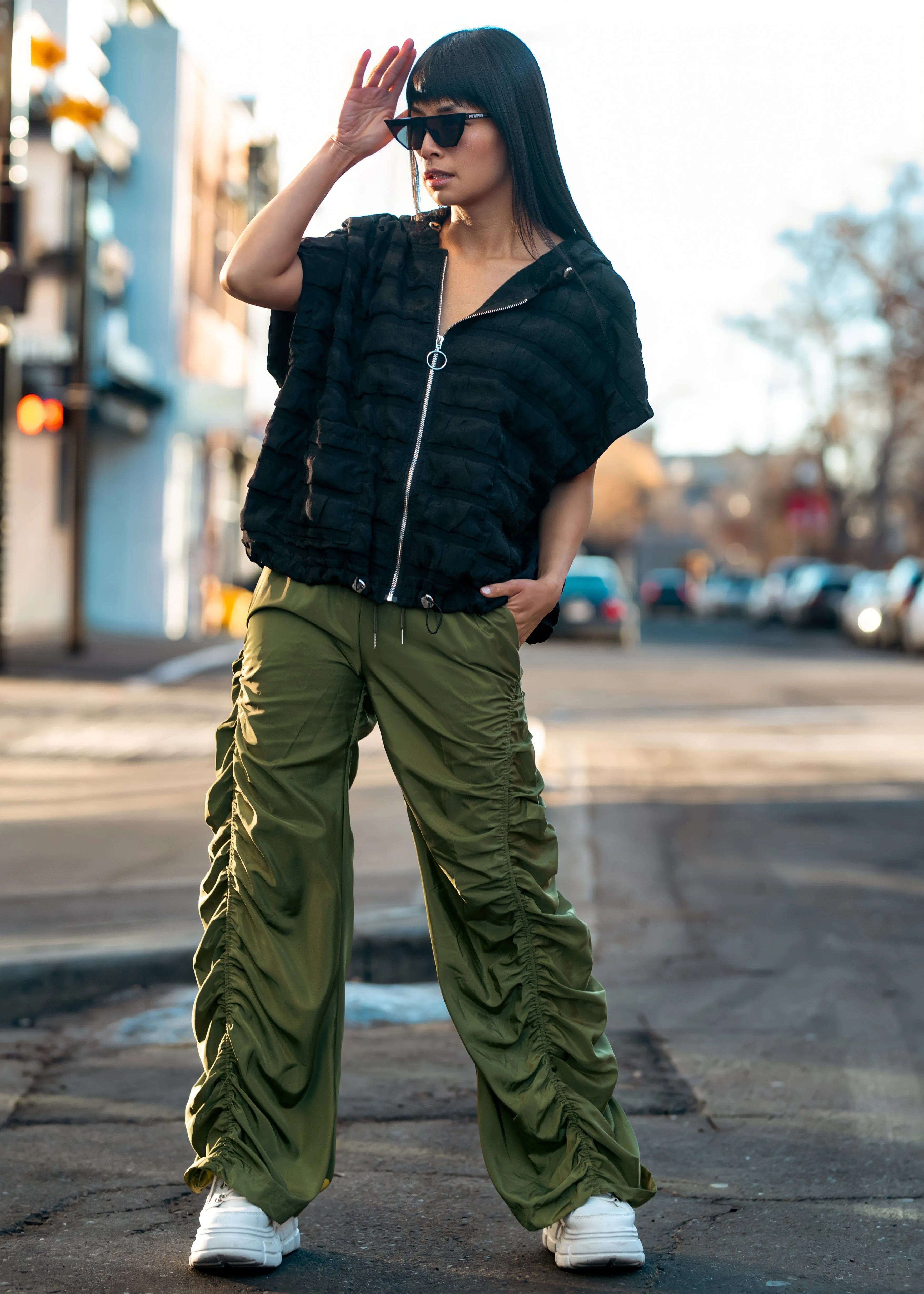Hooded Drawstring Athleisure Vest