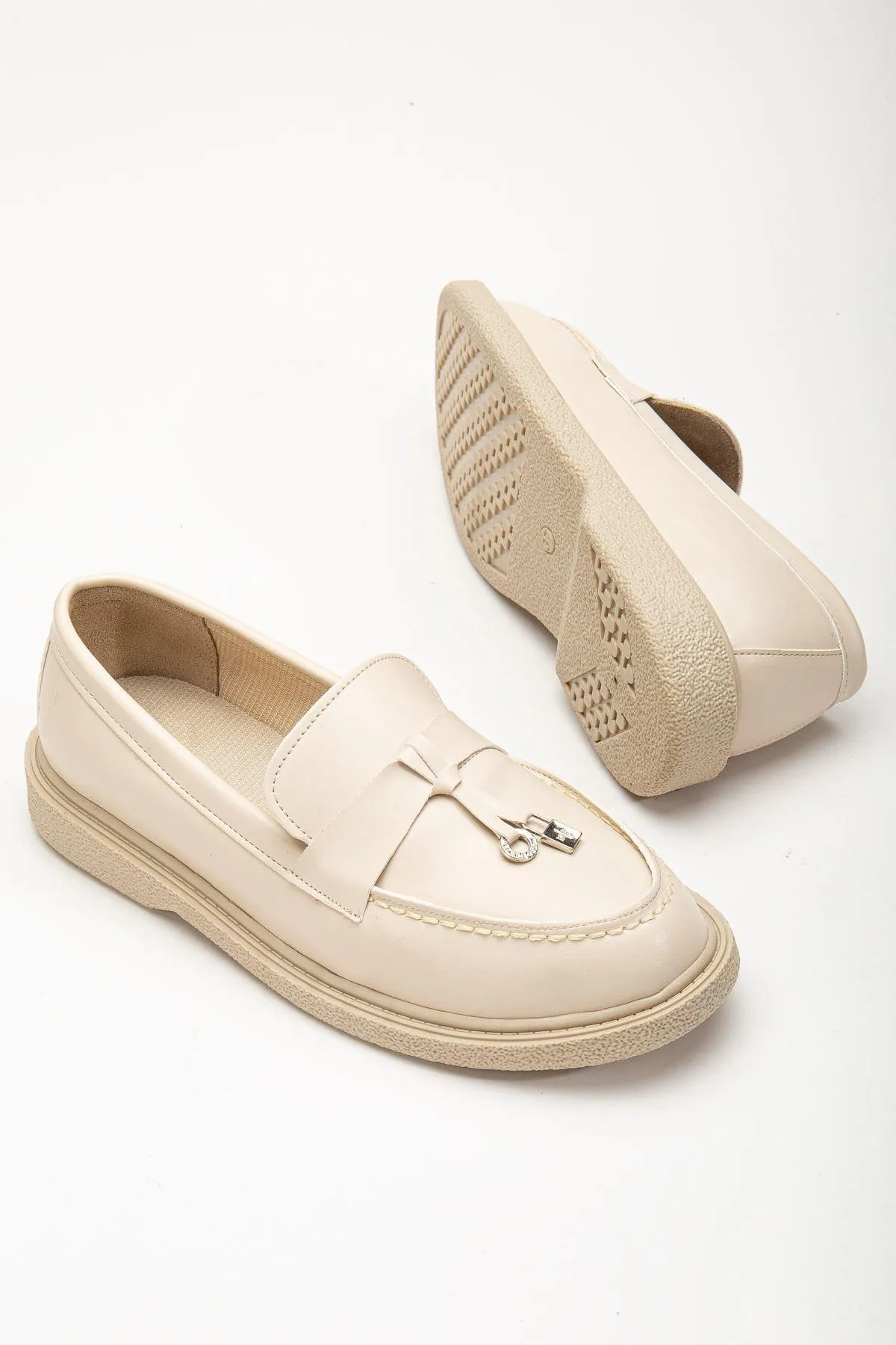 Luigi Beige Skin Women's Orthopedic Ballerinas