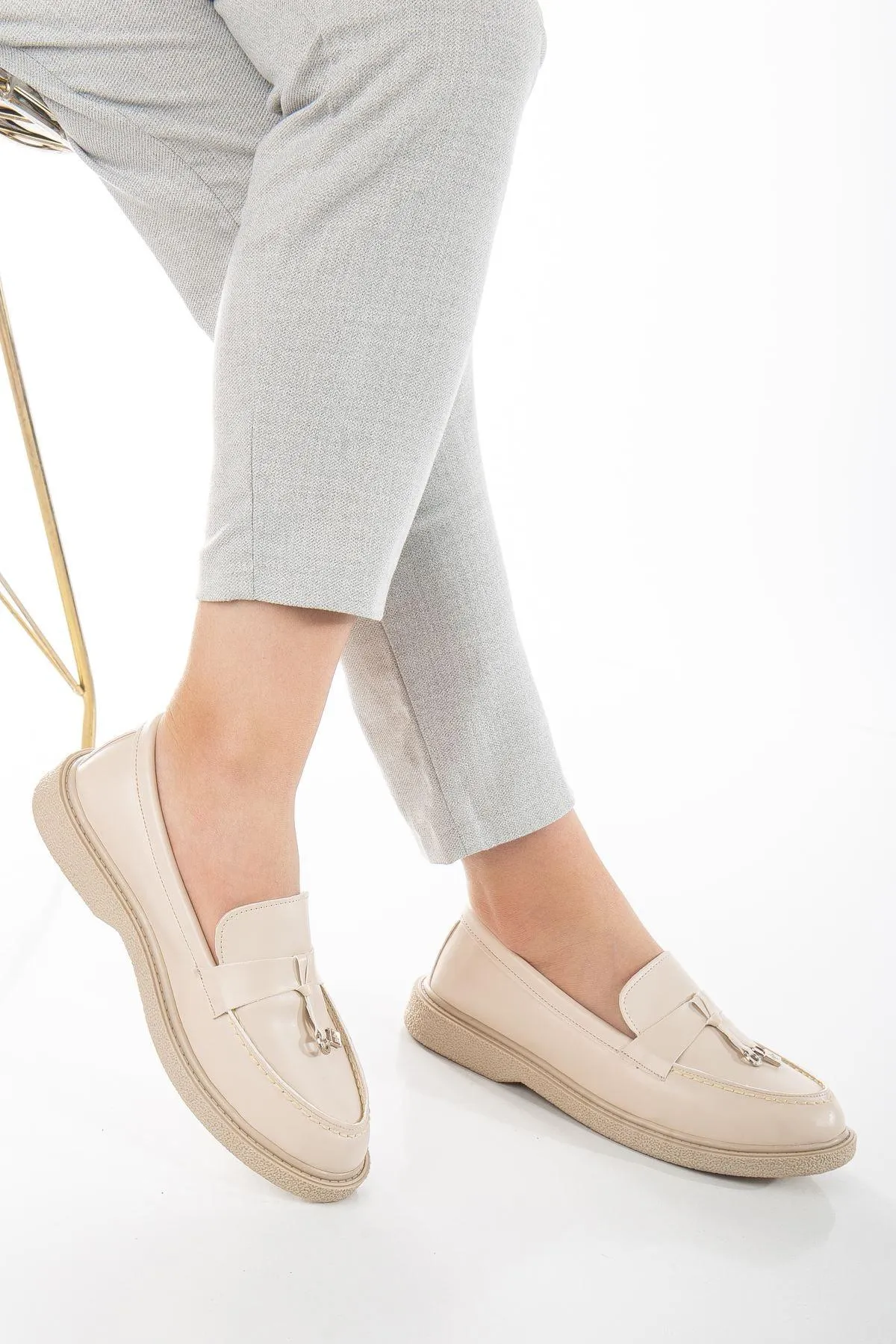 Luigi Beige Skin Women's Orthopedic Ballerinas