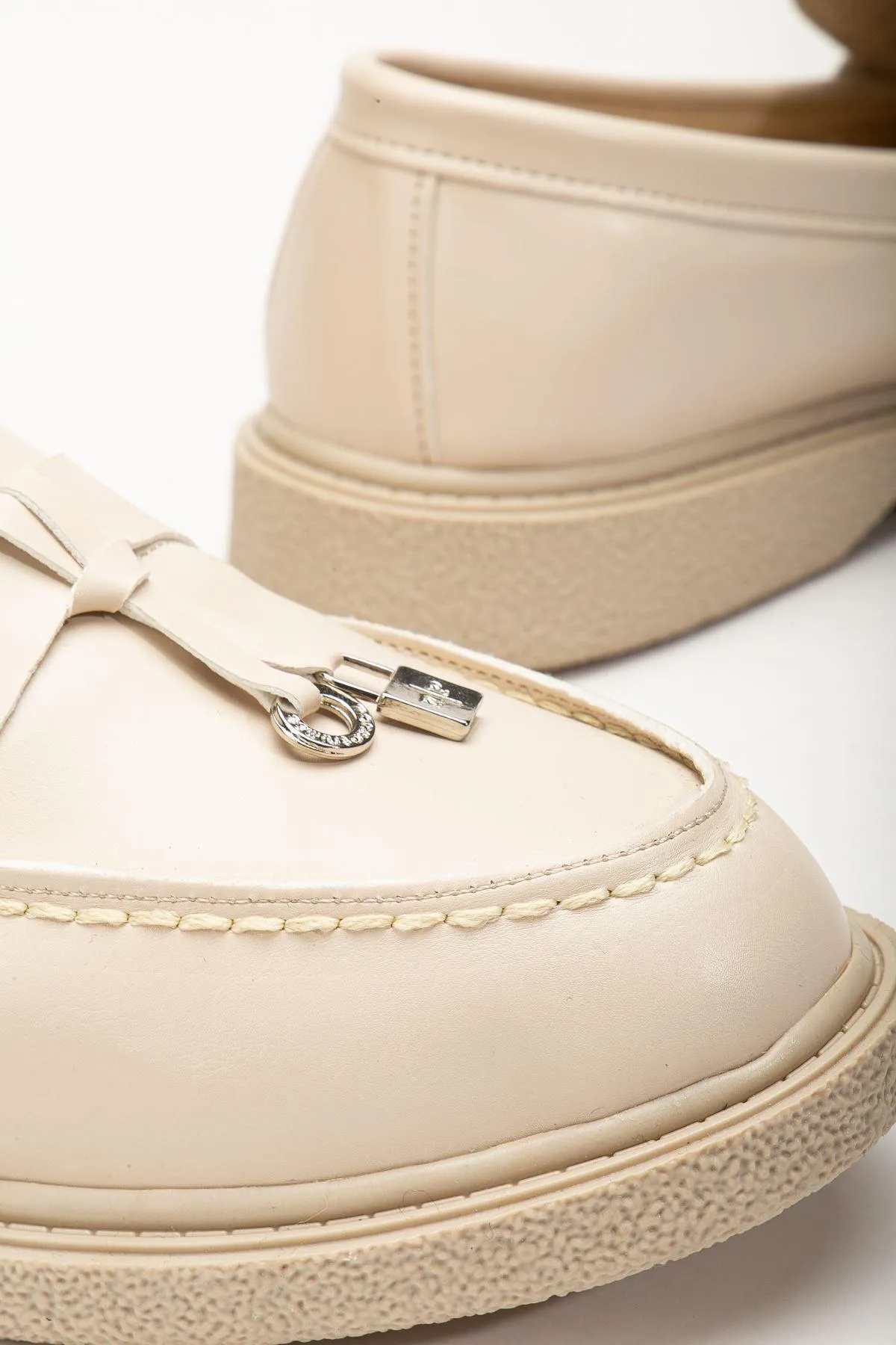 Luigi Beige Skin Women's Orthopedic Ballerinas