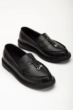 Luigi Black Skin Women's Orthopedic Ballerinas