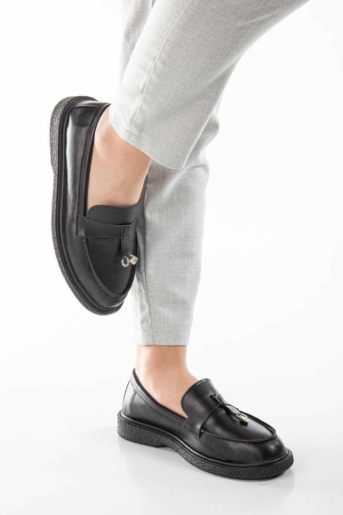Luigi Black Skin Women's Orthopedic Ballerinas