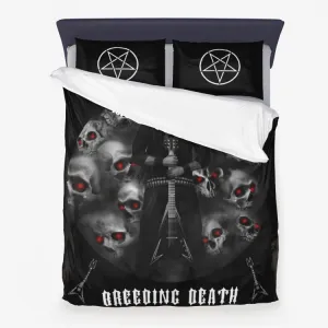 Matalbreed Death Metal Heavy Metal Music Skull Guitar Inverted Pentagram 3 Piece Bed Set
