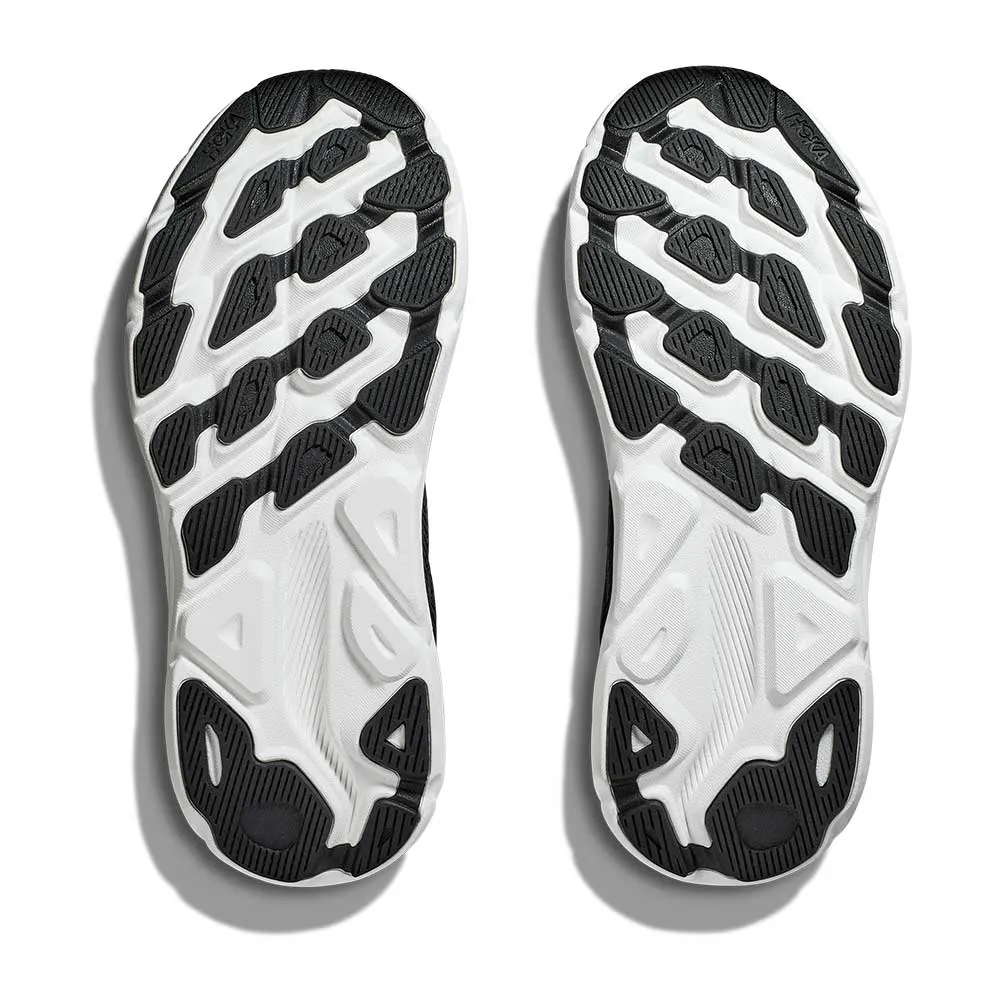 Men's Clifton 9 Running Shoe  - Black/White - Wide (2E)