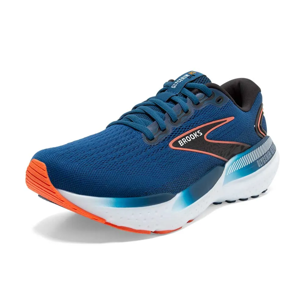 Men's Glycerin GTS 21 Running Shoe - Blue Opal/Black/Nasturtium - Wide (2E)