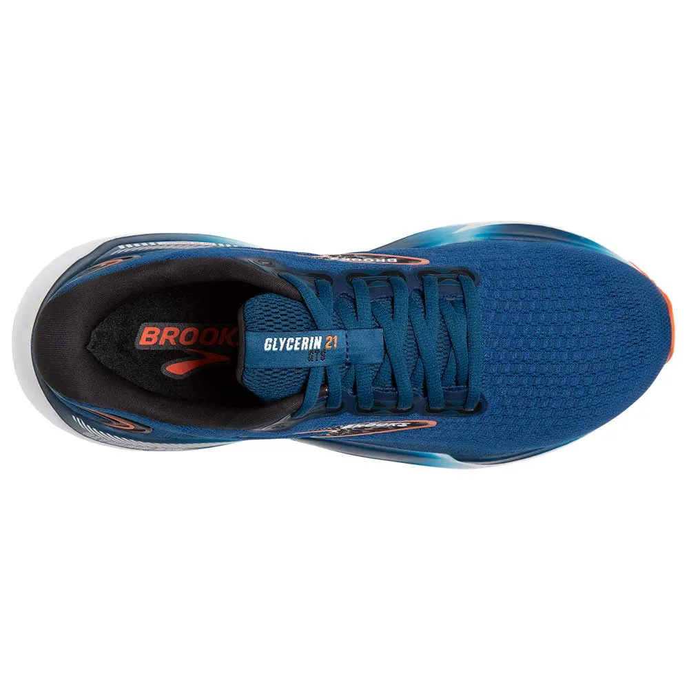 Men's Glycerin GTS 21 Running Shoe - Blue Opal/Black/Nasturtium - Wide (2E)