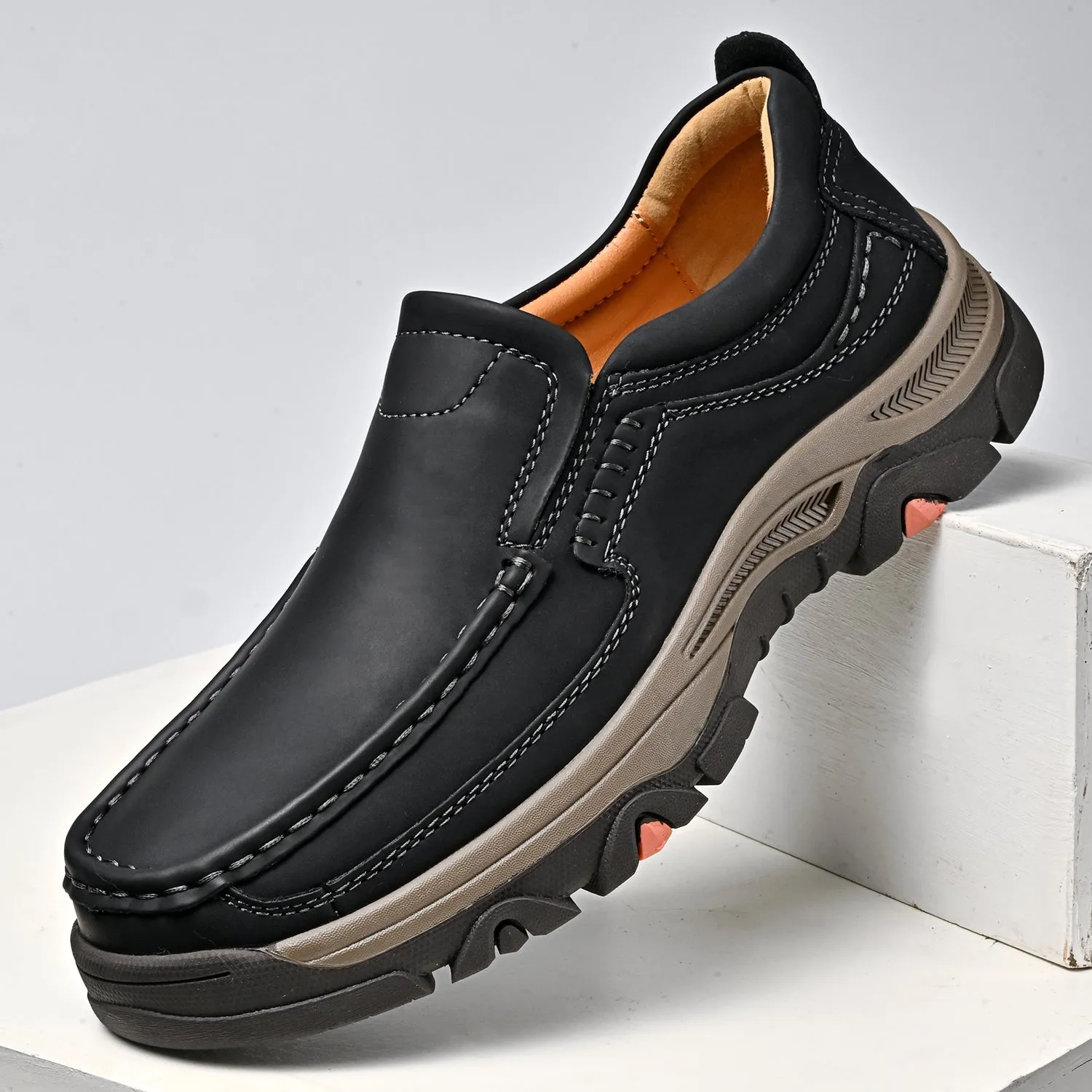 Mitchell Shoes Orthopedic Casual Genuine Leather Slip On Loafers