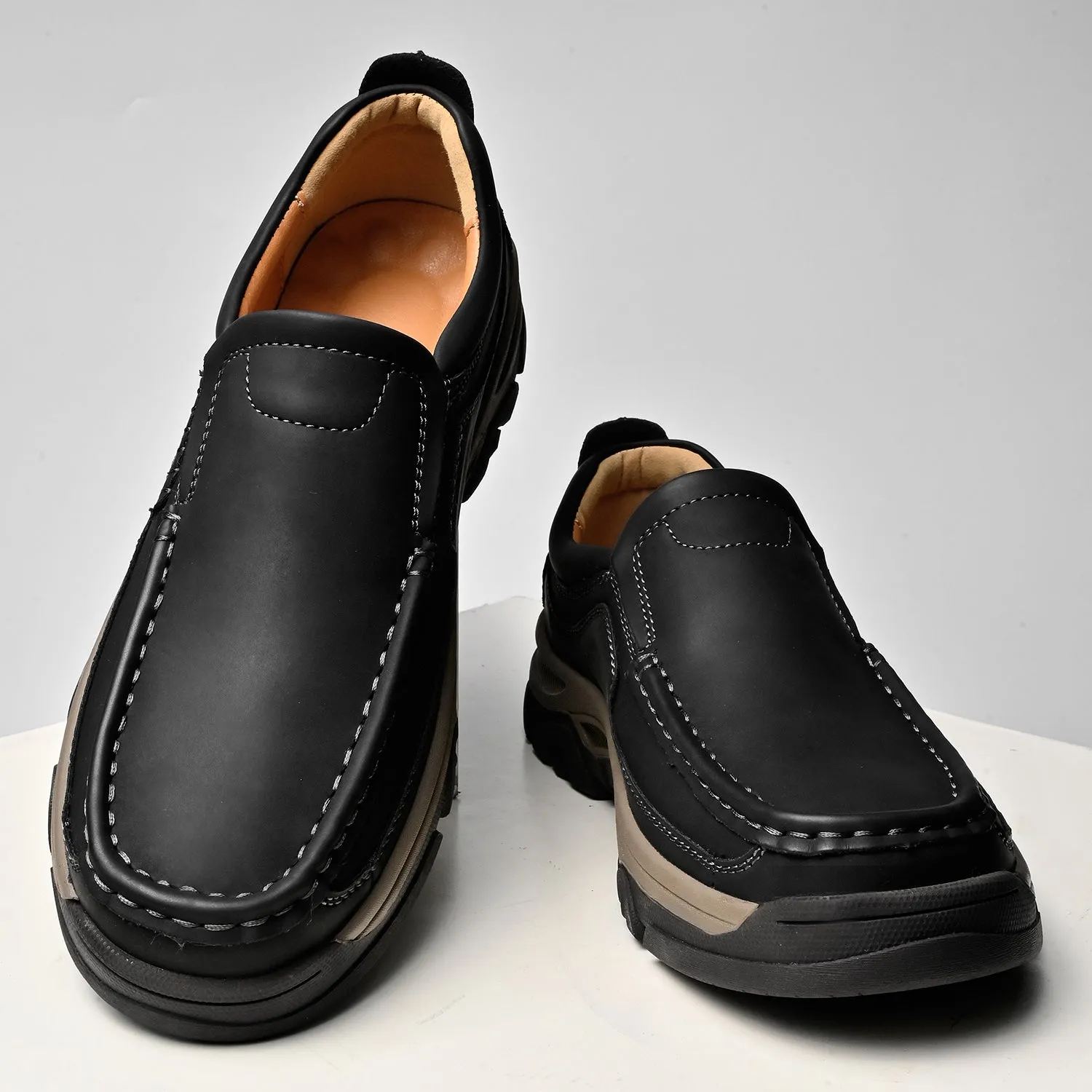 Mitchell Shoes Orthopedic Casual Genuine Leather Slip On Loafers