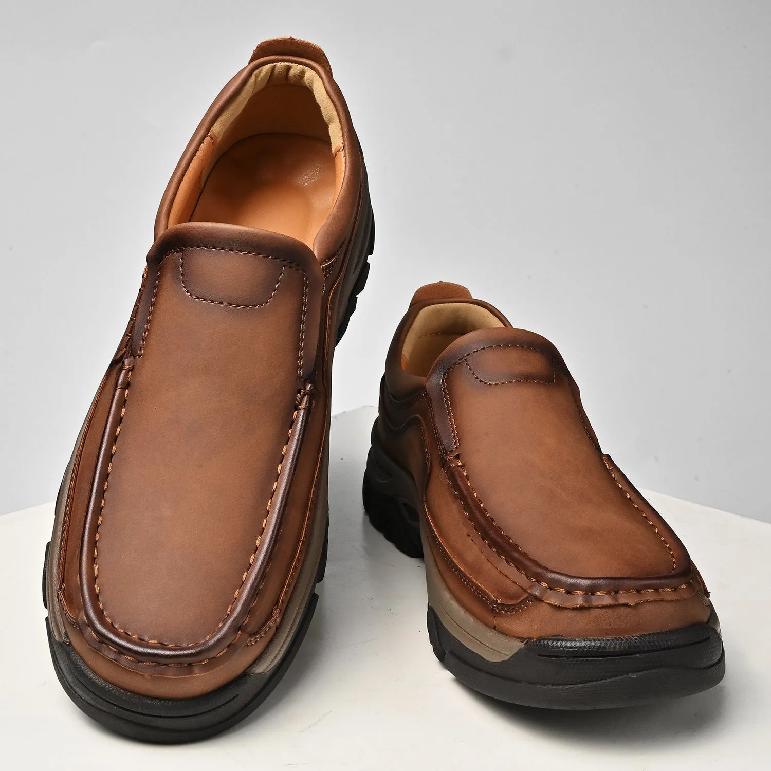 Mitchell Shoes Orthopedic Casual Genuine Leather Slip On Loafers
