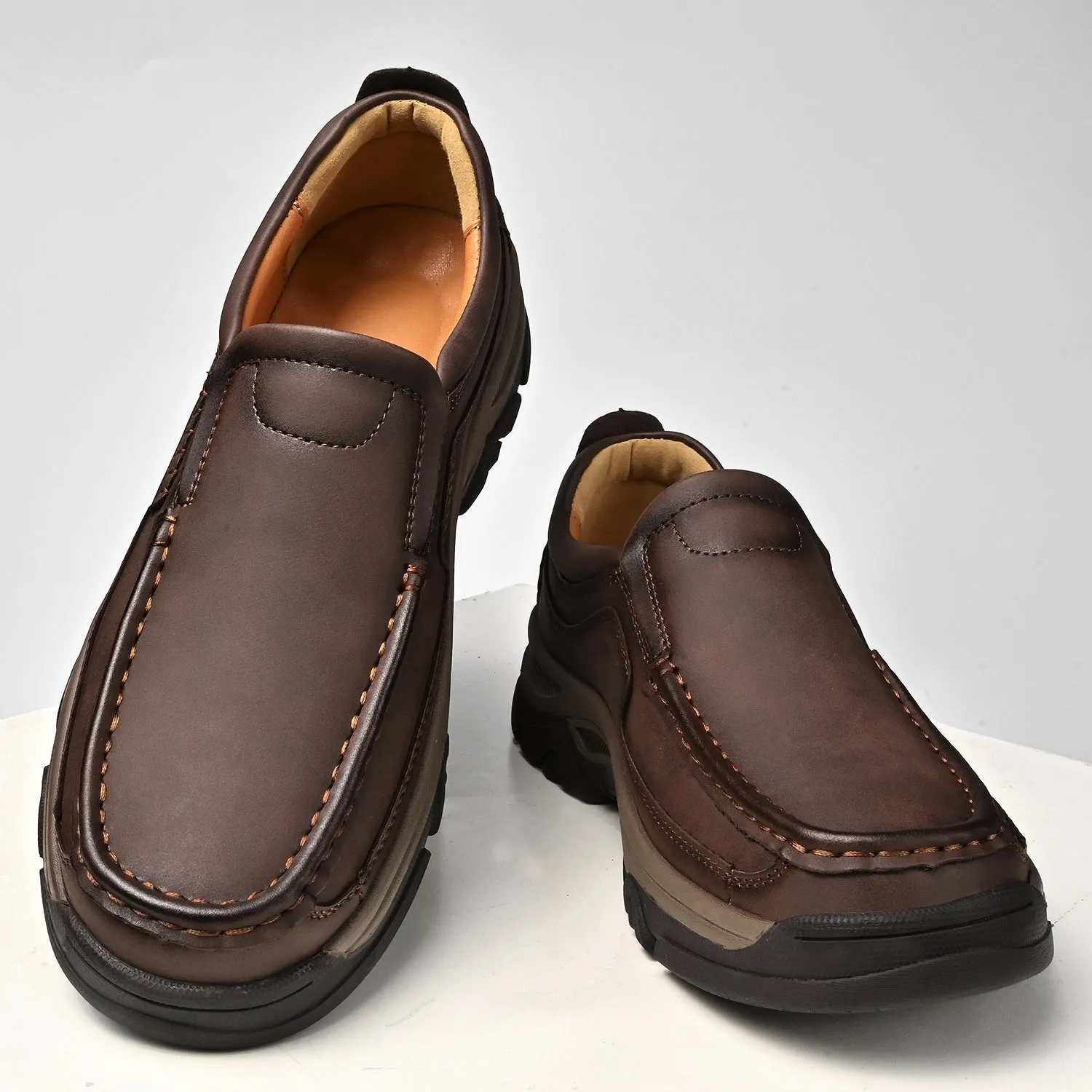 Mitchell Shoes Orthopedic Casual Genuine Leather Slip On Loafers