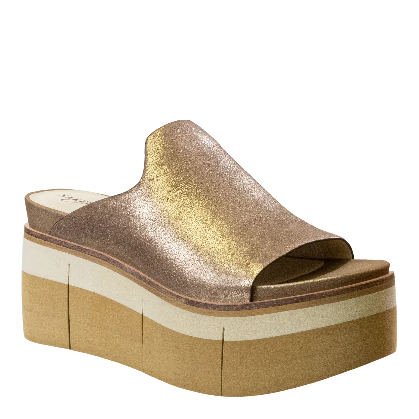 NAKED FEET FLOW SANDAL PLATFORM IN GOLD