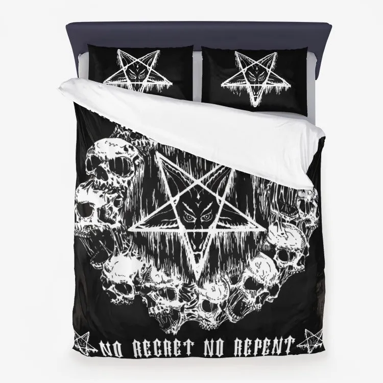 Occult Metal Breed Skull Satanic Inverted Pentagram Death Metal Thrash Metal Black Metal 3 Piece Bed Set