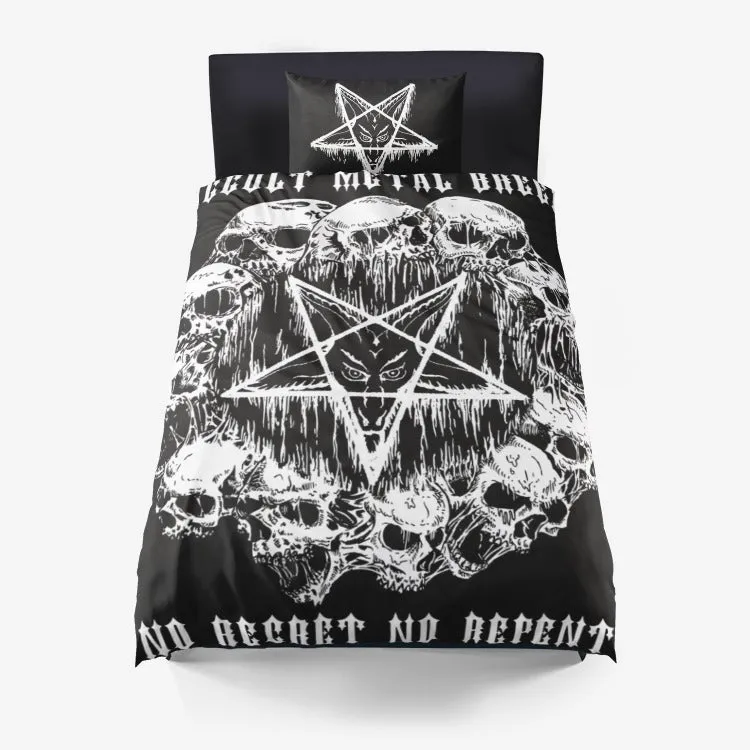 Occult Metal Breed Skull Satanic Inverted Pentagram Death Metal Thrash Metal Black Metal 3 Piece Bed Set